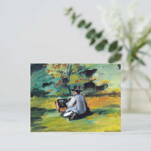 Schilder op het werk van Paul Cezanne,  Kunst Briefkaart (Staand voorkant)