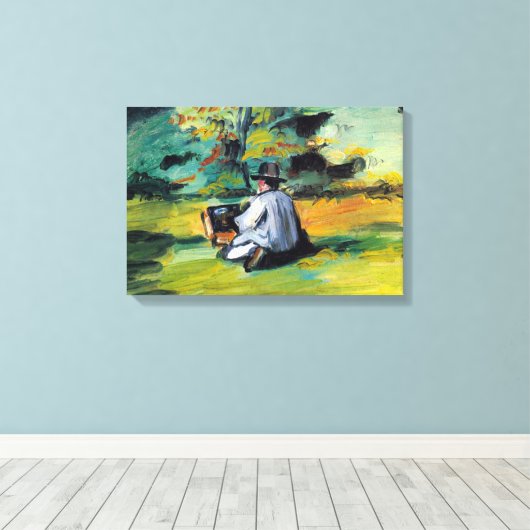 Schilder op het werk van Paul Cezanne,  Kunst Canvas Afdruk (Insitu (Houten vloer))