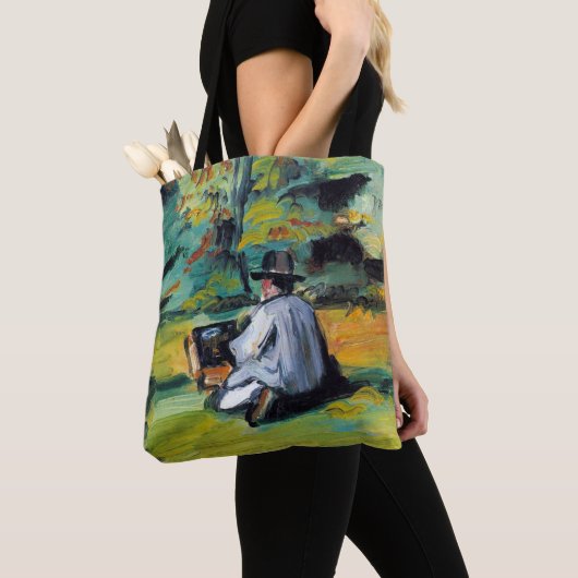 Schilder op het werk van Paul Cezanne,  Kunst Tote Bag (Dichtbij)