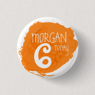Schilder oranje naampagina Kunstpartij Ronde Button 3,2 Cm
