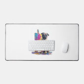 Schilder Pug � Abstracte Kunst Hond Bureaumat (Keyboard & Muis)