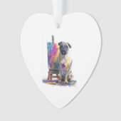 Schilder Pug � Abstracte Kunst Hond Ornament (voorkant)