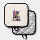 Schilder Pug � Abstracte Kunst Hond Pannenlap (Voorkant / Achterkant)