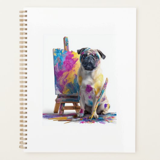 Schilder Pug � Abstracte Kunst Hond Planner (Voorkant)