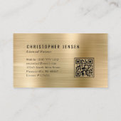 Schilder QR-code Goud Zwart Metallic Schilderen Visitekaartje (Achterkant)