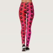 Schilder roze rode glitter zwarte patronen leggings (Achterkant)