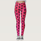 Schilder roze rode glitter zwarte patronen leggings (Voorkant)