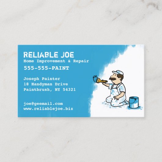 Schilder Schilder Blauwe Verf Vun Cartoon Contract Visitekaartje (Voorkant)