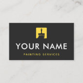 Schilder Schilderen Geel Schilderpenseel Pictogram Visitekaartje (Voorkant)