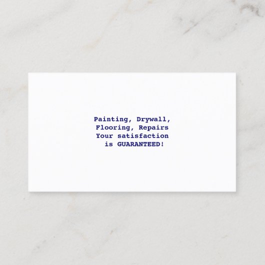 Schilder Schilderen Royal Blue Paint | Fun-contrac Visitekaartje (Achterkant)