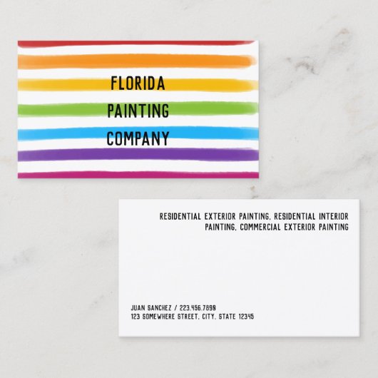 Schilder schilderij Visitekaartje (Voorkant / Achterkant)