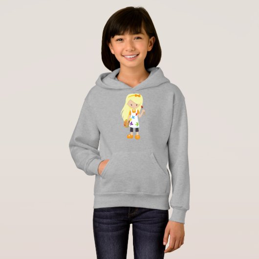 Schilder, schilderkunst, juffrouw, blauw haar (Voorkant volledig)