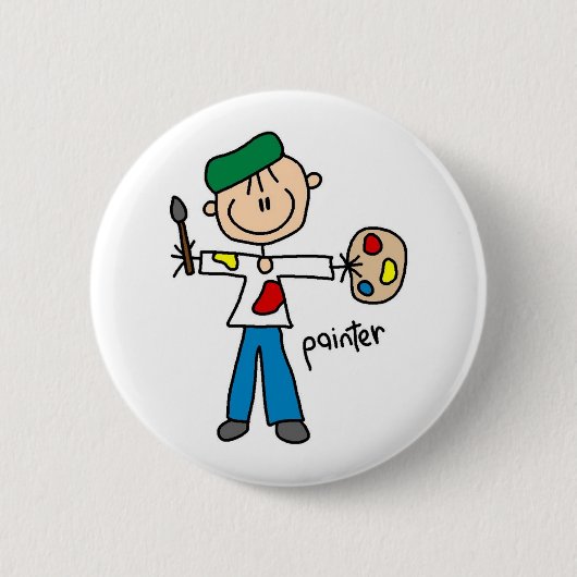 Schilder Stokfiguur Ronde Button 5,7 Cm (Voorkant)