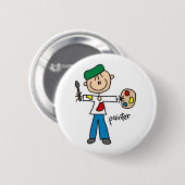 Schilder Stokfiguur Ronde Button 5,7 Cm (Voorkant /achterkant)