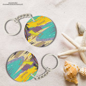 Schilder van de kleurrijke zomervakantievakantie sleutelhanger
