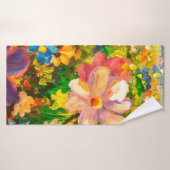 Schilder van grote kleurrijke wilde bloemen badhanddoek (Badhanddoek)