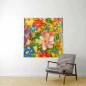 Schilder van grote kleurrijke wilde bloemen wandkleed (In Situ (horizontaal))