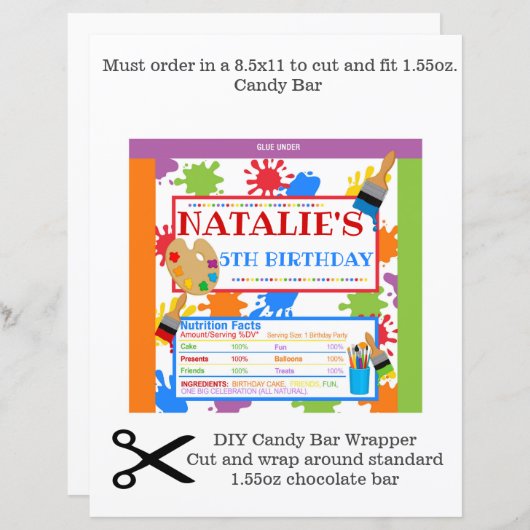 Schilder van kunsttekenpartij Chocolate Bar (Voorkant / Achterkant)