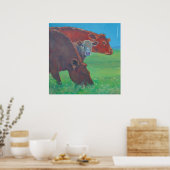 Schilder van tweeënhalve koe poster (Keuken)