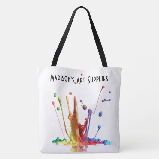 Schilder van Verf!  Aangepaste kunstbenodigdheden Tote Bag (Achterkant)