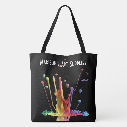 Schilder van Verf!  Aangepaste kunstbenodigdheden Tote Bag (Achterkant)