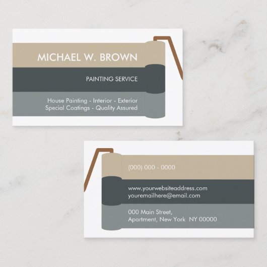 Schilder Verf Roller Interieur Exterieur Visitekaartje (Voorkant / Achterkant)