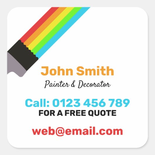 schilder vierkante sticker (Voorkant)