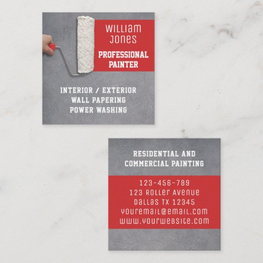 schilder vierkante visitekaartje (Voorkant / Achterkant)