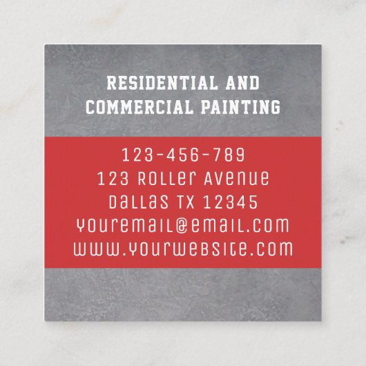 schilder vierkante visitekaartje (Achterkant)