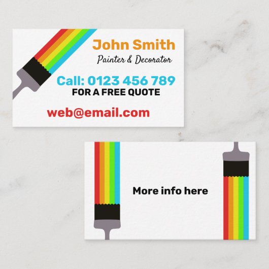 schilder visitekaartje (Voorkant / Achterkant)