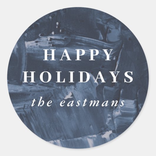 Schilder voor geschilderde feestdag - Blauw Ronde Sticker (Voorkant)