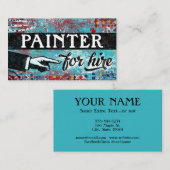 Schilder voor hire Visitekaartjes - Blauw rood (Voorkant / Achterkant)