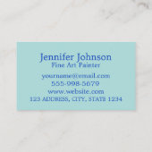 Schilder voor kunstschilders met turquoise Kunstsc Visitekaartje (Achterkant)