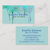 Schilder voor kunstschilders met turquoise Kunstsc Visitekaartje (Voorkant / Achterkant)