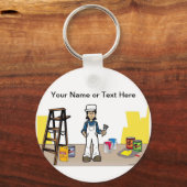 Schilder - Vrouw Cartoon door PrintedPerfection.co Sleutelhanger (Voorkant)