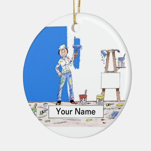 Schilder - Vrouw Keramisch Ornament (Links)