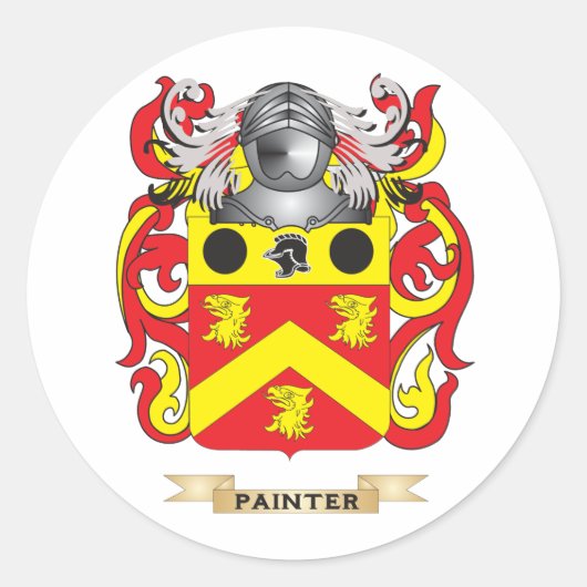Schilder Wapen (Family Crest) Ronde Sticker (Voorkant)