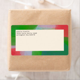 Schilderachtig Abstracte kunst Monogram rood en gr Etiket