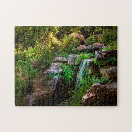 Schilderachtig afbeelding waterval in Japanse rote Legpuzzel (Horizontaal)