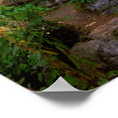 Schilderachtig afbeelding waterval in Japanse rote Poster (Hoek)