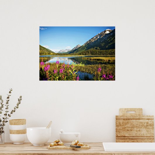 Schilderachtig Alaska, gelabeld Poster (Keuken)