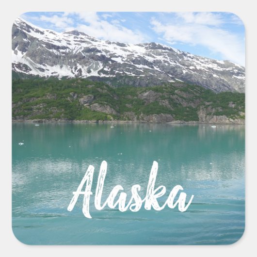 Schilderachtig Alaska Glacier Fjord Vierkante Sticker (Voorkant)