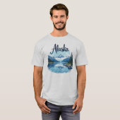 Schilderachtig Alaska River & Mountains T-shirt (Voorkant volledig)