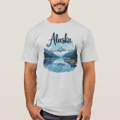 Schilderachtig Alaska River & Mountains T-shirt (Voorkant)