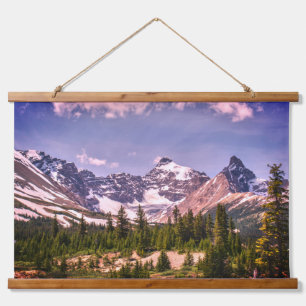 Schilderachtig Alberta Alpine Mountains Hangend Wandkleed