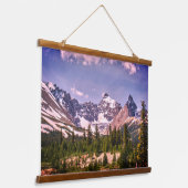 Schilderachtig Alberta Alpine Mountains Hangend Wandkleed (Gebogen)