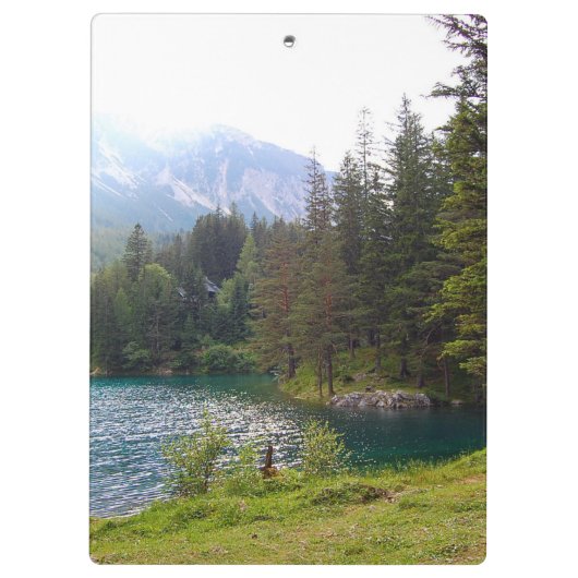 Schilderachtig Alpen Forrest en Lake Photo Klembord (Achterkant)