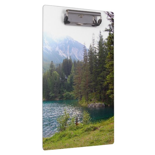Schilderachtig Alpen Forrest en Lake Photo Klembord (Rechts)
