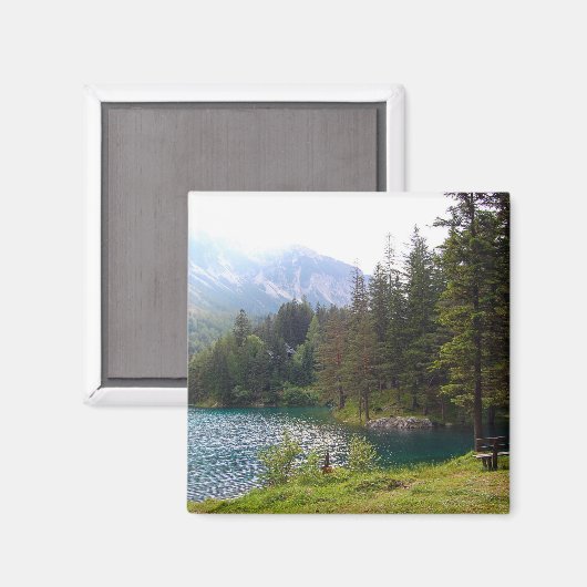 Schilderachtig Alpen Forrest en Lake Photo Magneet (Voorkant / Achterkant)