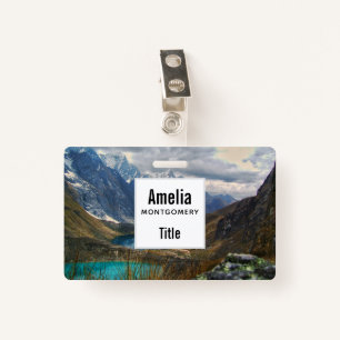 Schilderachtig Alpenbergen Foto Badge